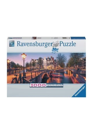 Ravensburger Panorama Puzzle "Abend In Amsterdam", 1000 Teile 1 Ravensburger Panorama Puzzle "Abend In Amsterdam", 1000 Teile